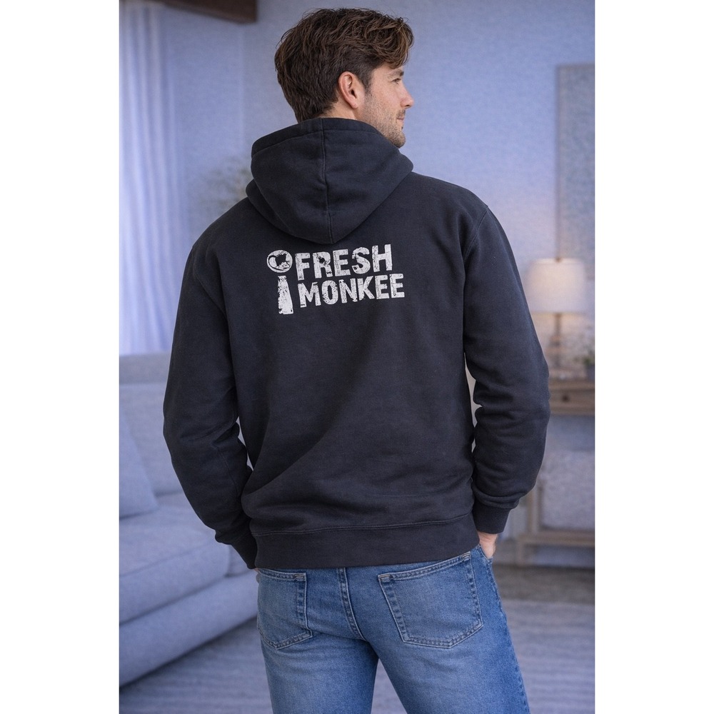 Pennant Sportswear The Fresh Monkee Graphic‎ Hoodie Black Mens Size M Pullover